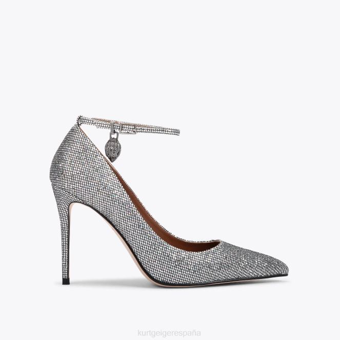 Kurt Geiger mujer estilete de Shoreditch de Londres 2LPR419 | calzados combinación de plata